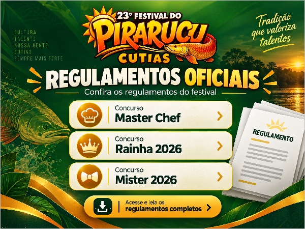 Festival do Pirarucu disponibiliza regulamentos oficiais dos concursos da edição 2026
